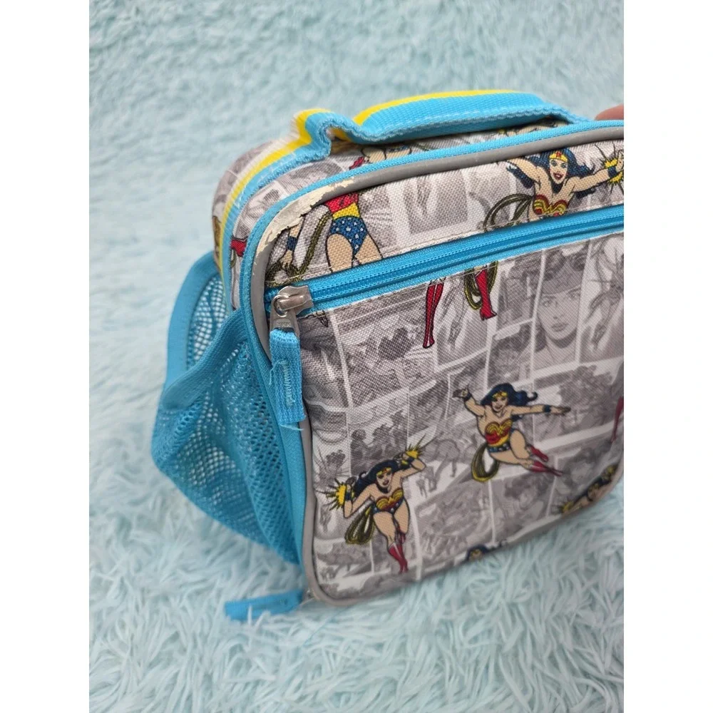 Pottery Barn Kids Wonder Woman Insulated Lunch Box DC Comics Gray Blue PBK